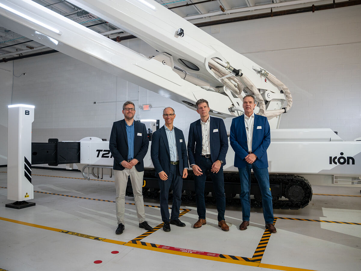 f.l.t.r.: The PALFINGER team Philipp Eisele, Head of Global Product Management; Alexander Susanek, COO;  Andreas Hille, Senior Vice President Productline Management & Engineering; Herman Luijerink, Experienced Sales Engineer at ICON in Austin, Texas