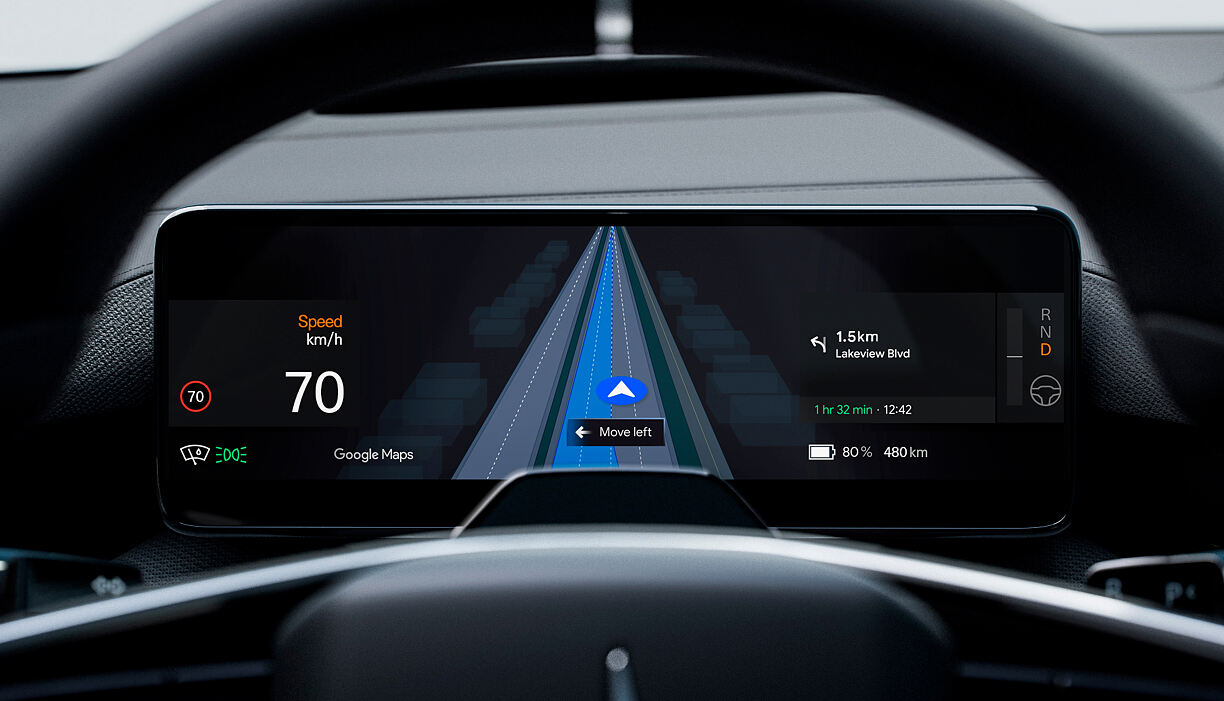 Polestar integrates Google Maps live lane guidance