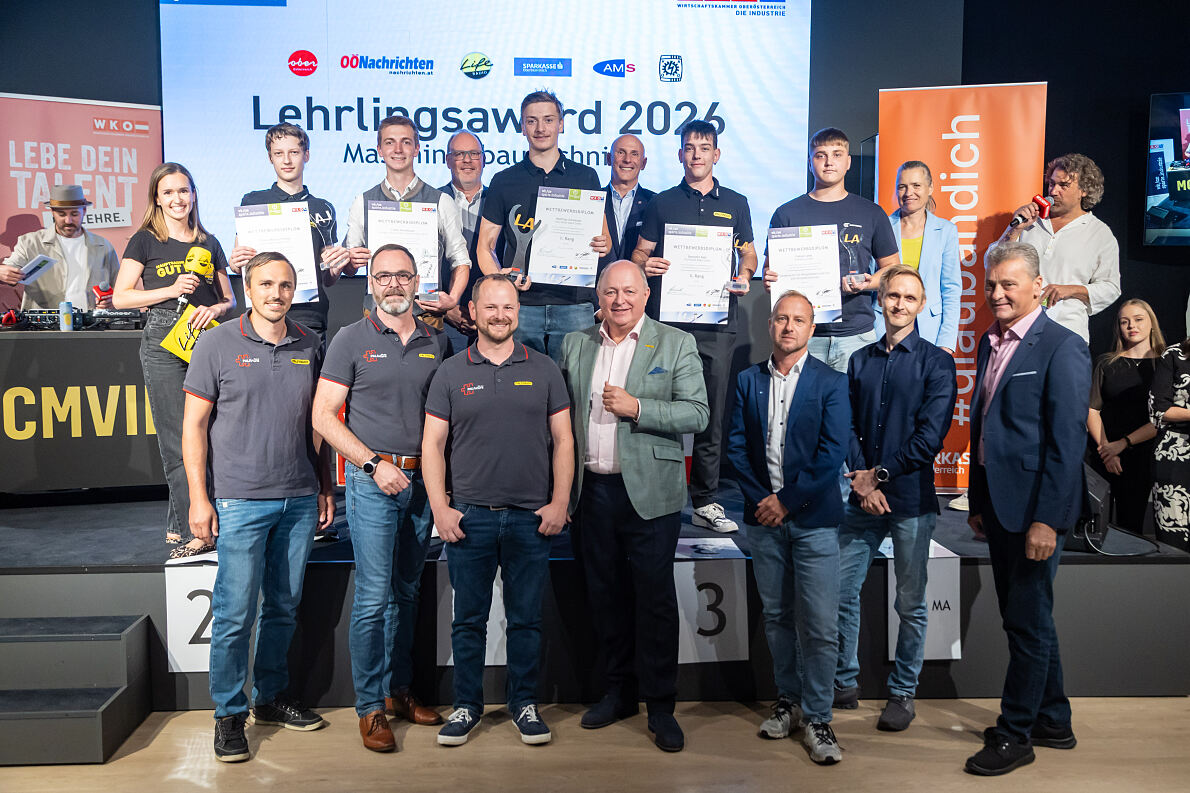 Ein Erfolg auf ganzer Linie: In der Maschinenbautechnik sicherten sich die PALFINGER Lehrlinge alle drei Stockerlplätze. Matthias Scheinast gewann Gold, Oliver Pichler holte Silber und Benedict Rabl Bronze.