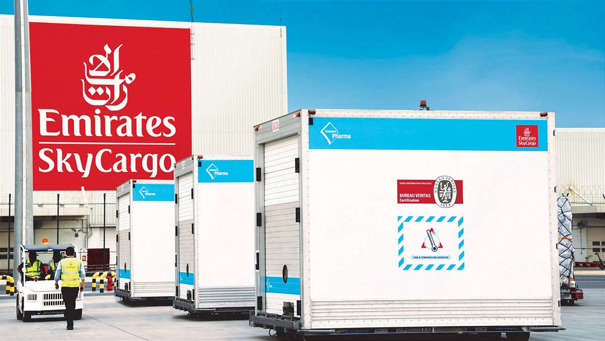 Emirates SkyCargo hat in Dubai ein spezielles Luftfracht-Drehkreuz für COVID 19 Impfstoffe eingerichtet