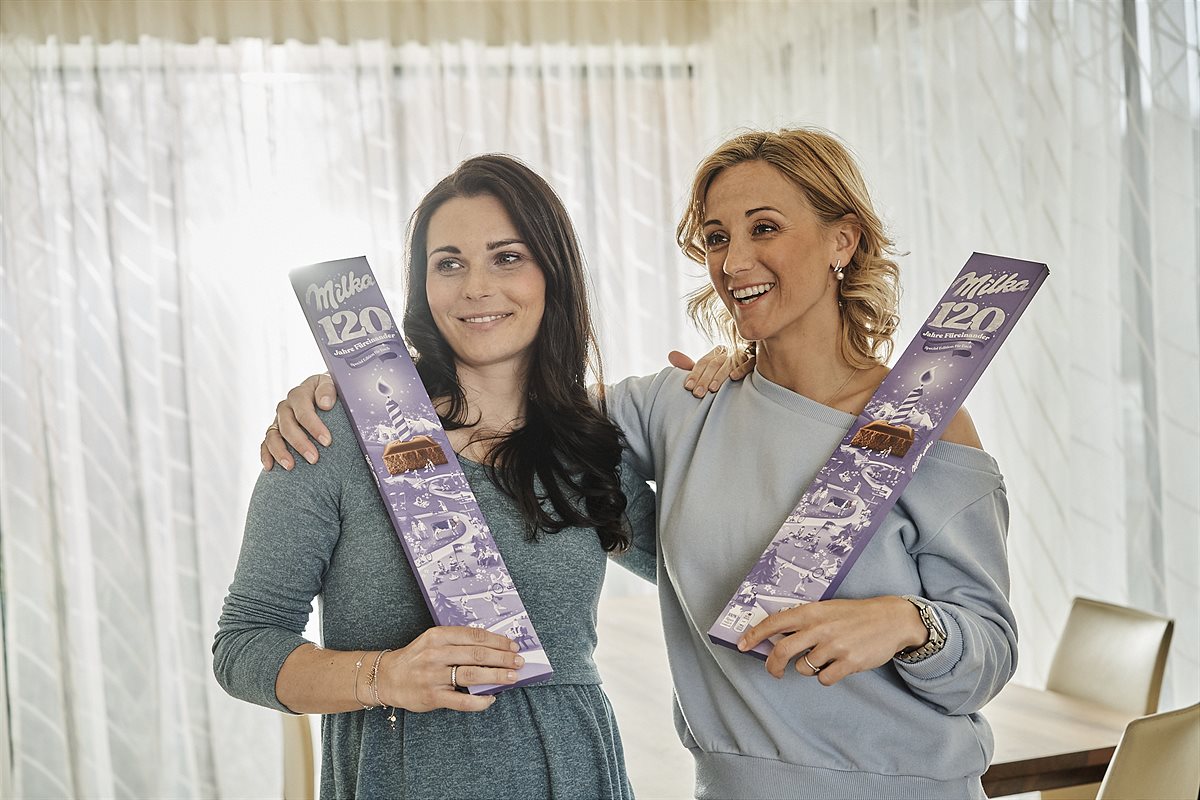 Anna Veith & Michaela Kirchgasser für Milka