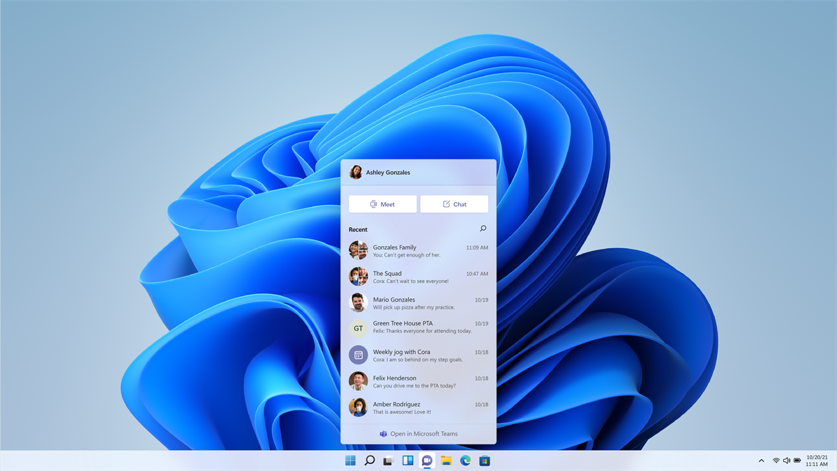 Windows Teams Integration Screen