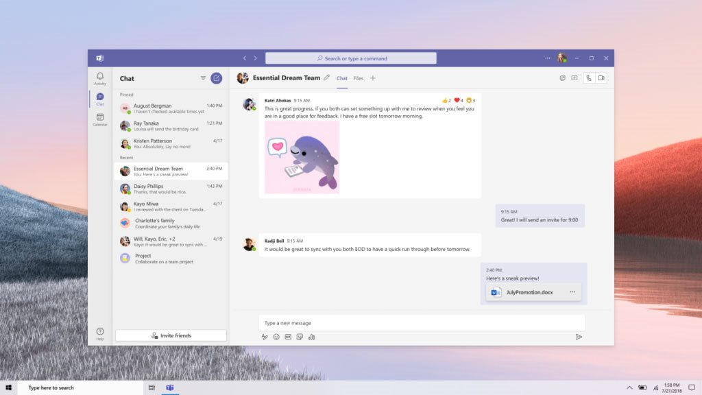 Teams Essentials Chat