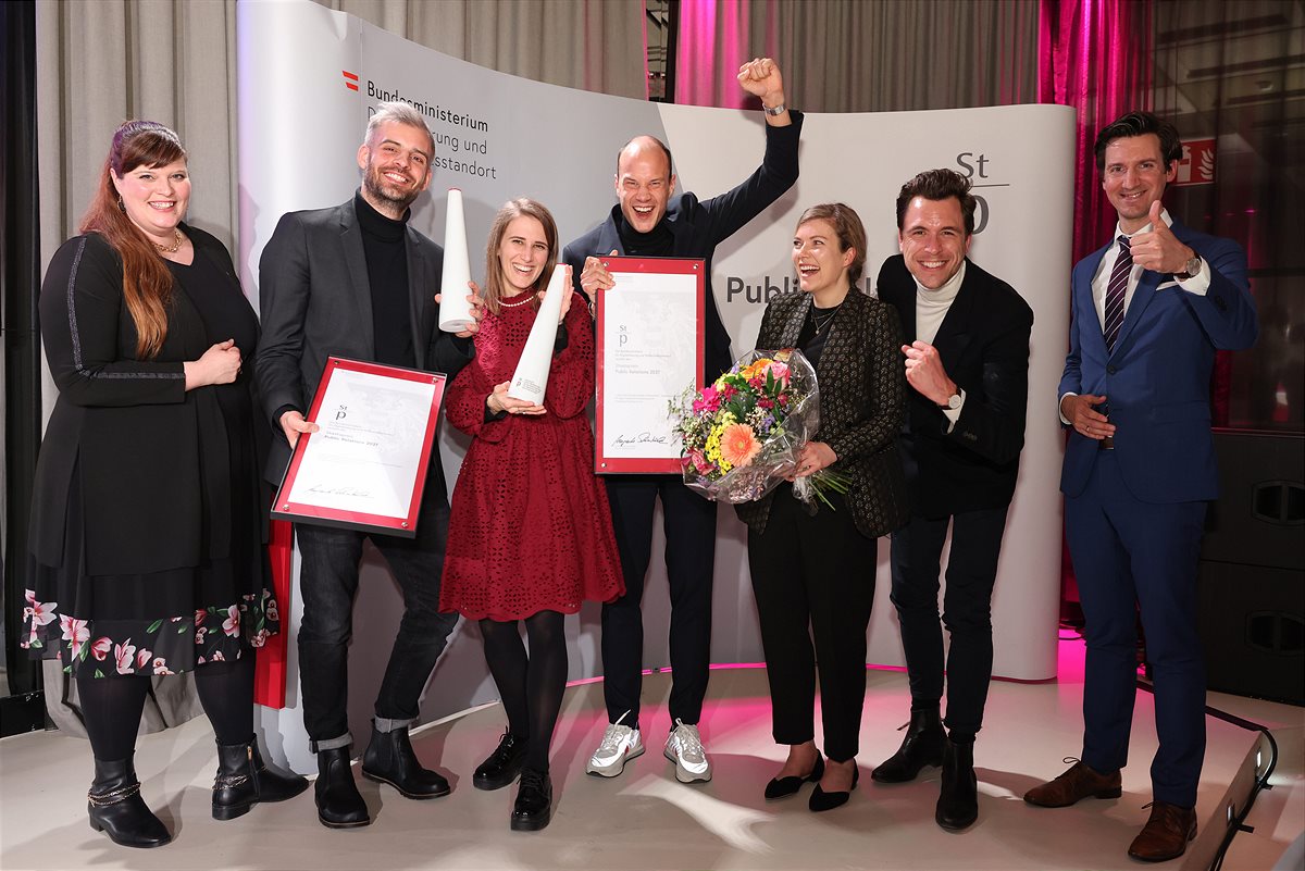 Staatspreis PR Gewinner*innen Vollpension Generationencafé und Grayling Austria