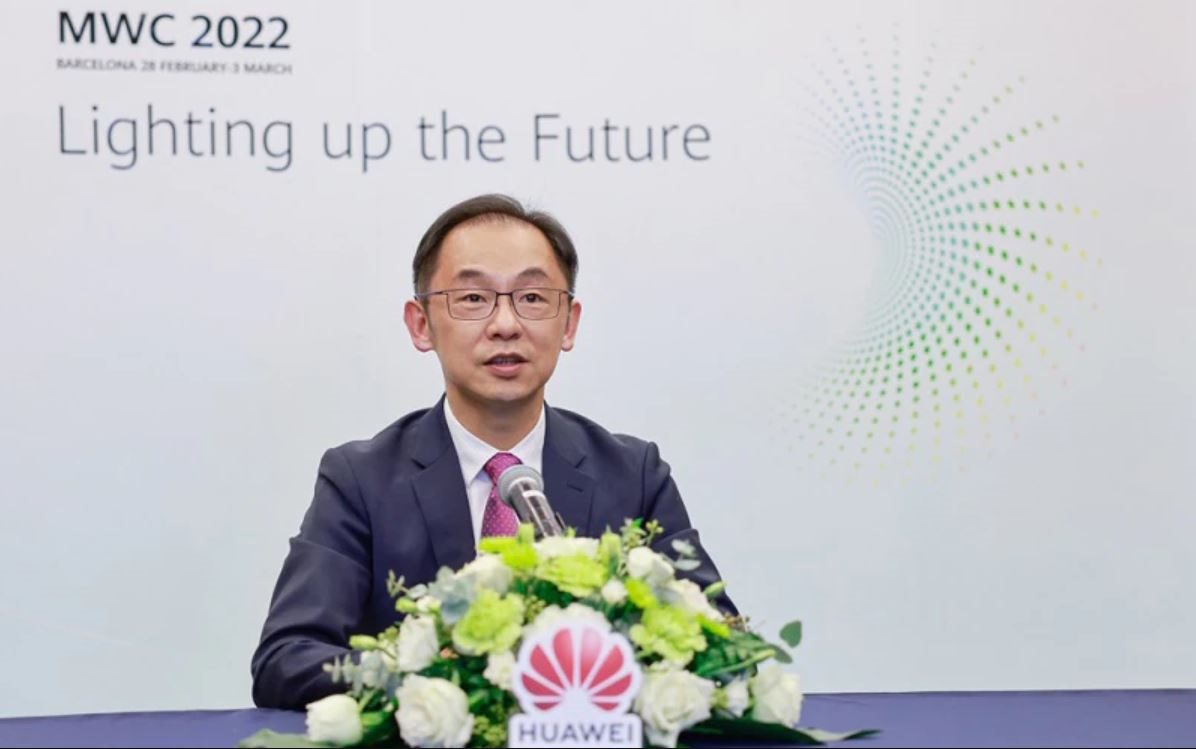 Ryan Ding (Huaweis Executive Director & President Carrier BG) beim MWC 2022 