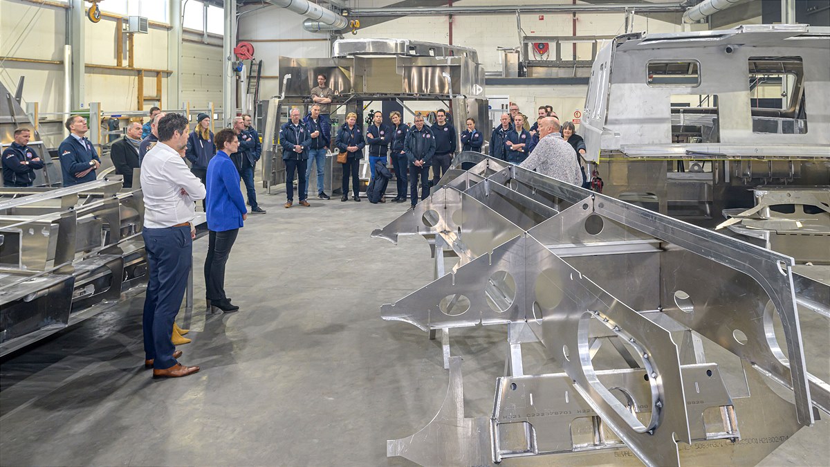 The keel-laying ceremony in Dronrijp, the Netherlands, where the robust hull of the first prototype will be produced