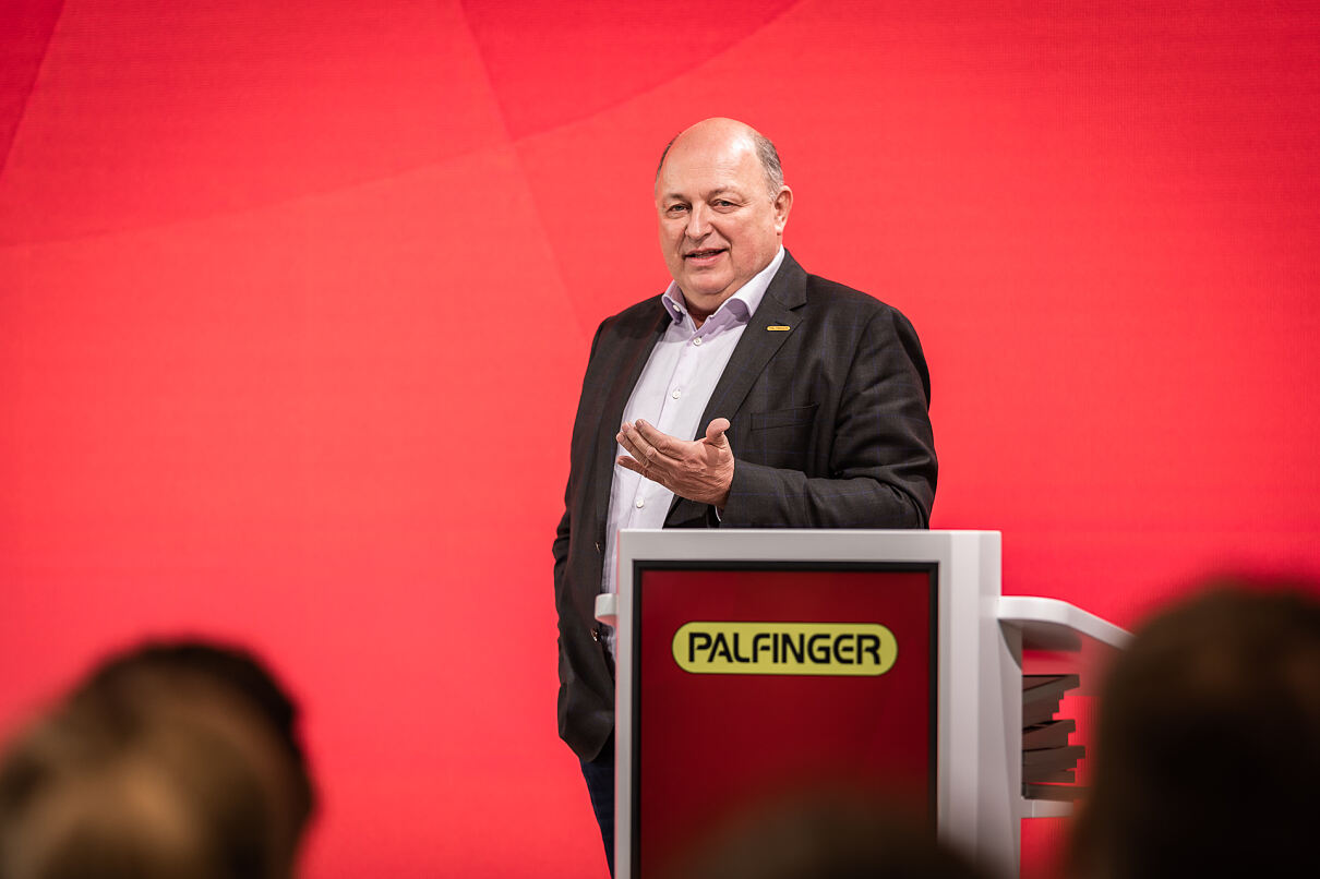 PALFINGER CEO Andreas Klauser auf dem Abschlussevent der PALFINGER Digital Masterclass