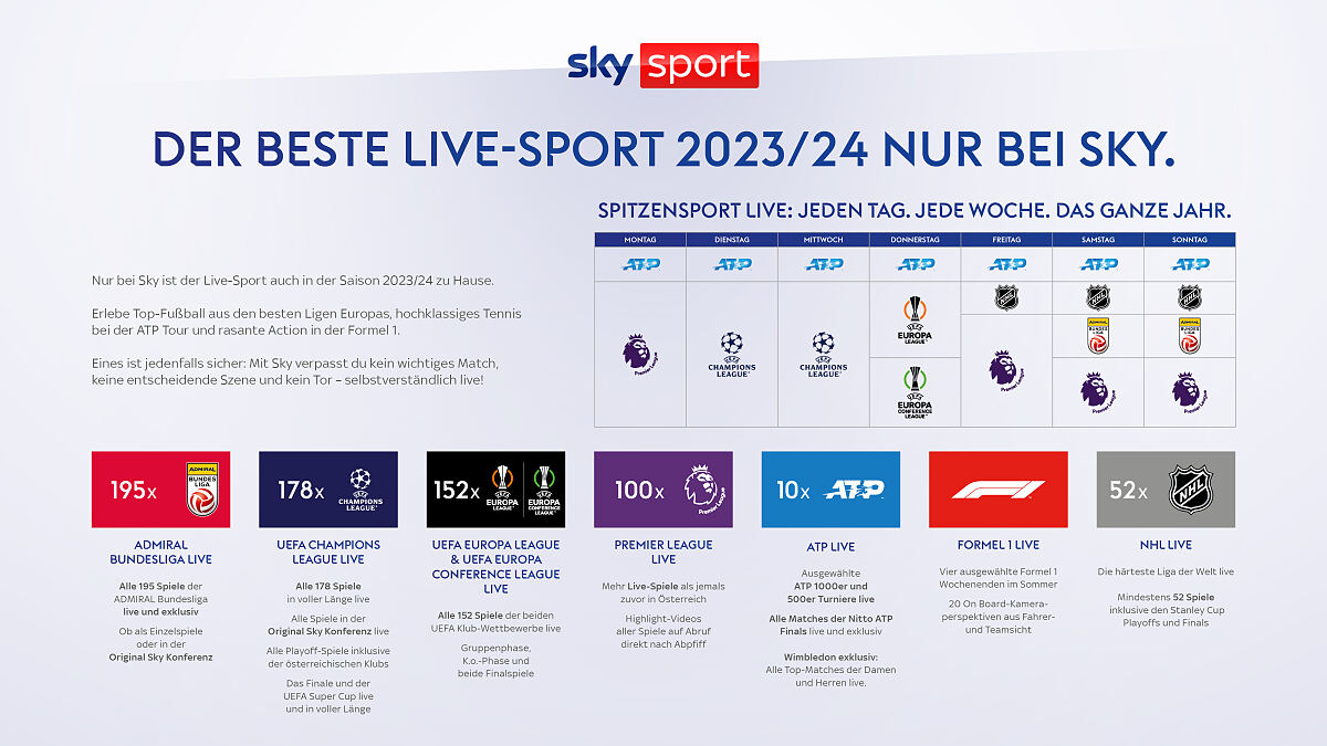 Live-Sport 2324 bei Sky Sport Austria