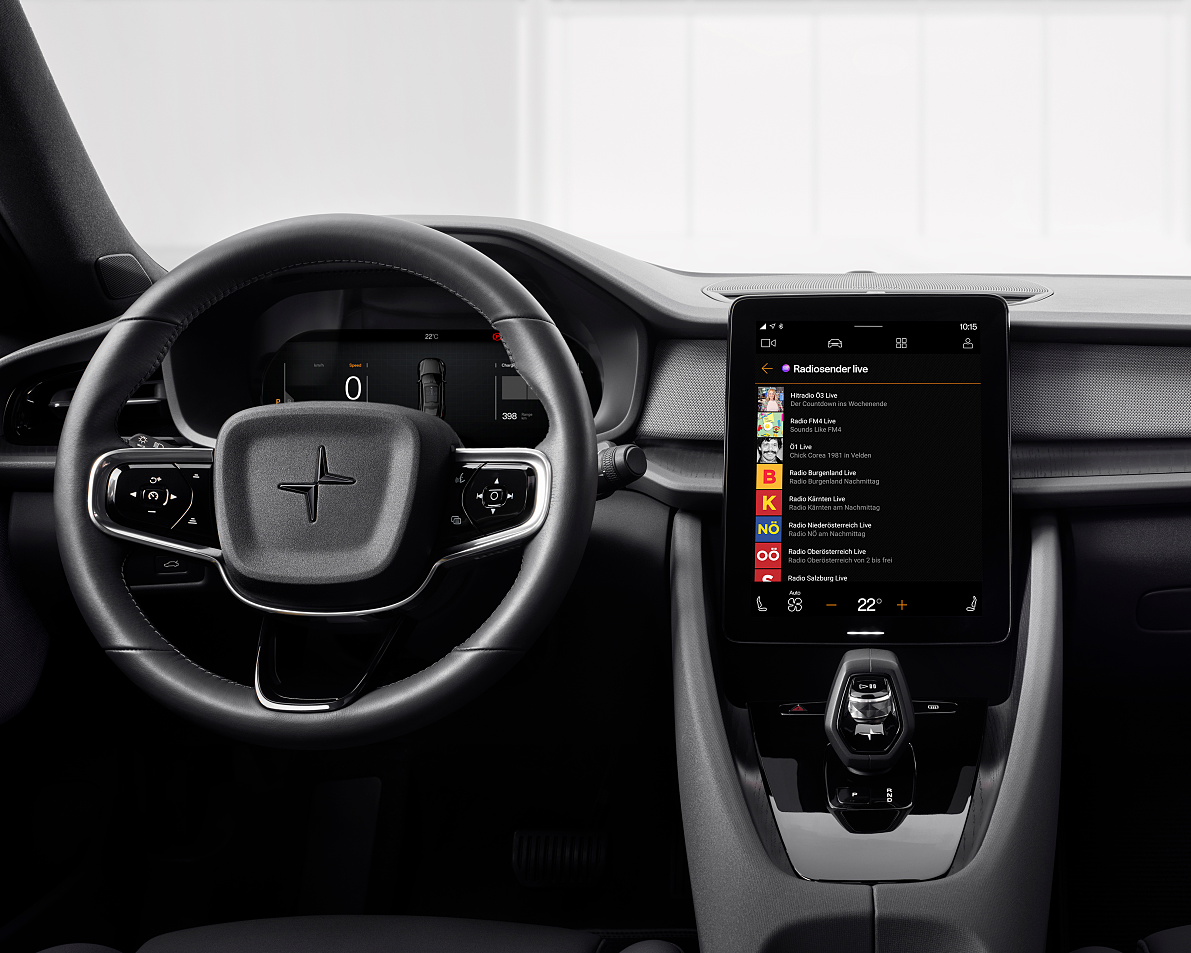 ORF-TVthek und ORF Sound neu im In-Car Infotainment-Angebot von Polestar