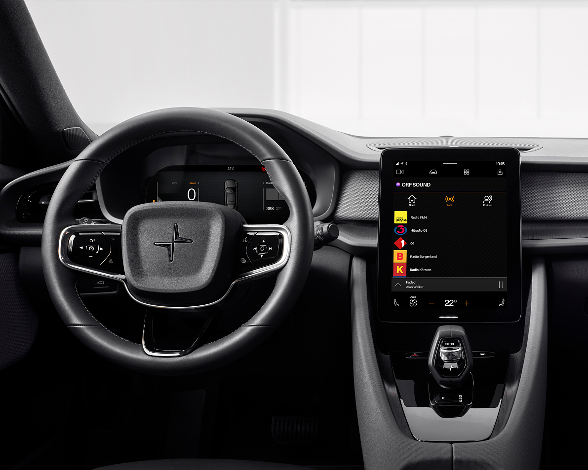 ORF-TVthek und ORF Sound neu im In-Car Infotainment-Angebot von Polestar