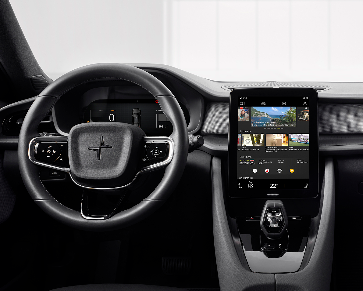 ORF-TVthek und ORF Sound neu im In-Car Infotainment-Angebot von Polestar