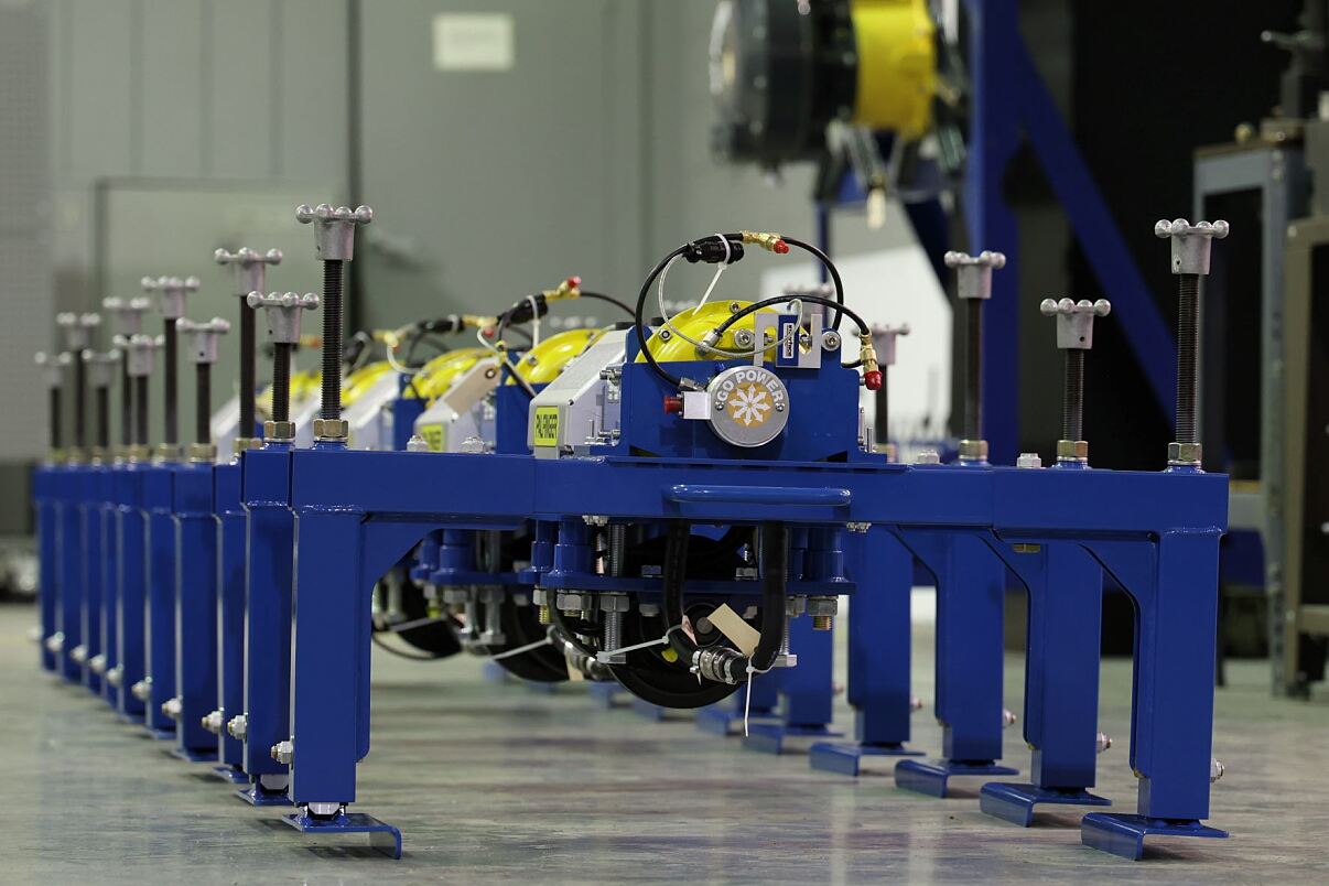 The newly developed PALFINGER Go Power D100LE (“Dyno”), a lifeboat engine dynamometer test stand. 
