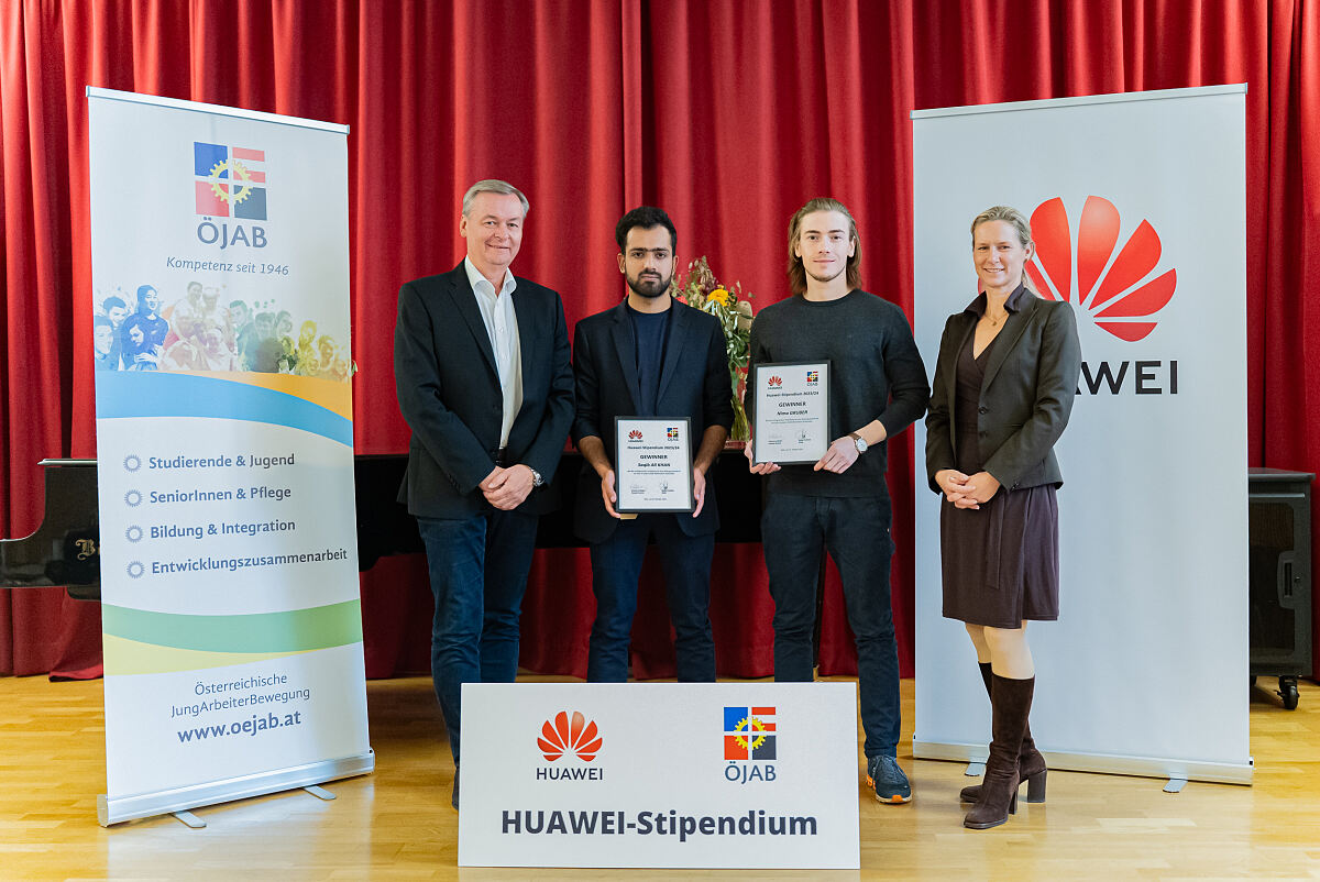 Das gemeinsame Wohnstipendium von Huawei und ÖJAB wurde zum zwölften Mal vergeben.