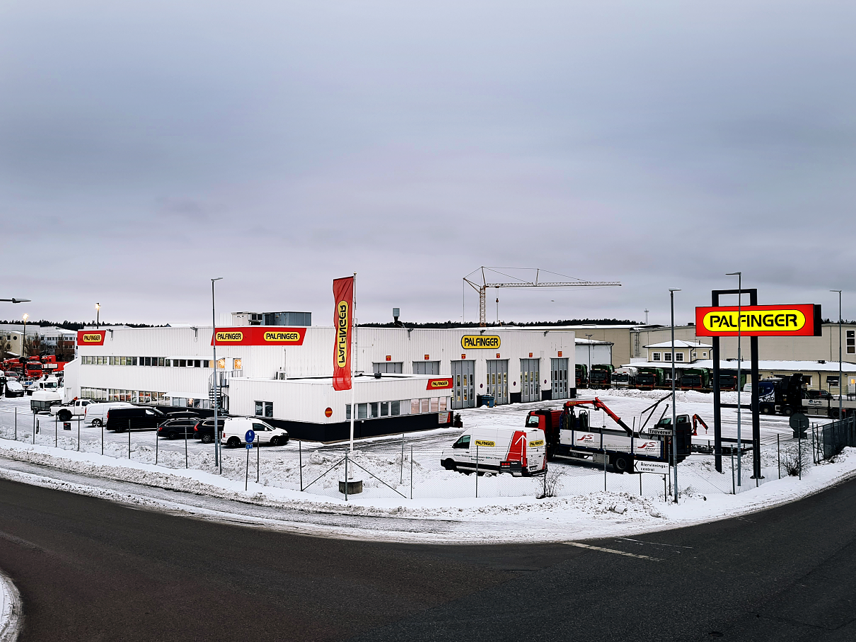 Der neue PALFINGER Sales- und Service-Standort in Jordbro, Schweden. Copyright: PALFINGER