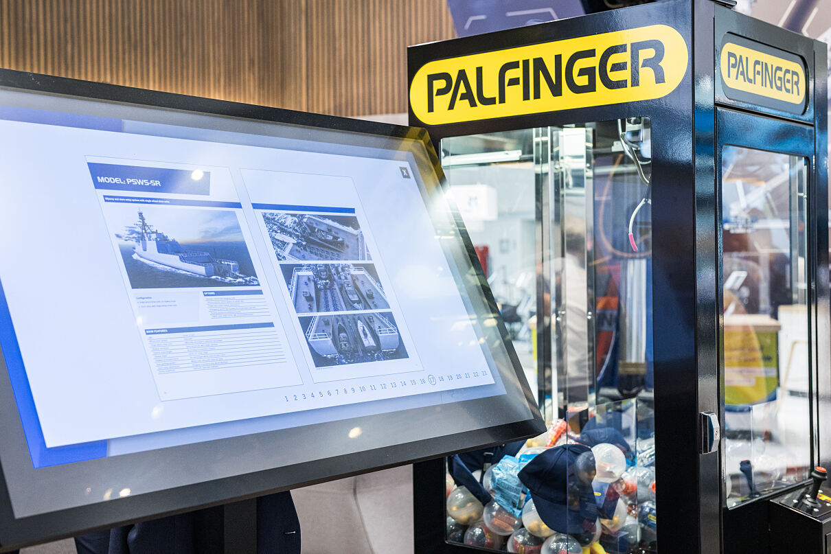 Interactive elements such as a large touchscreen providing detailed insights into the company and the product portfolio, as well as a claw machine, made for a lively interactive experience