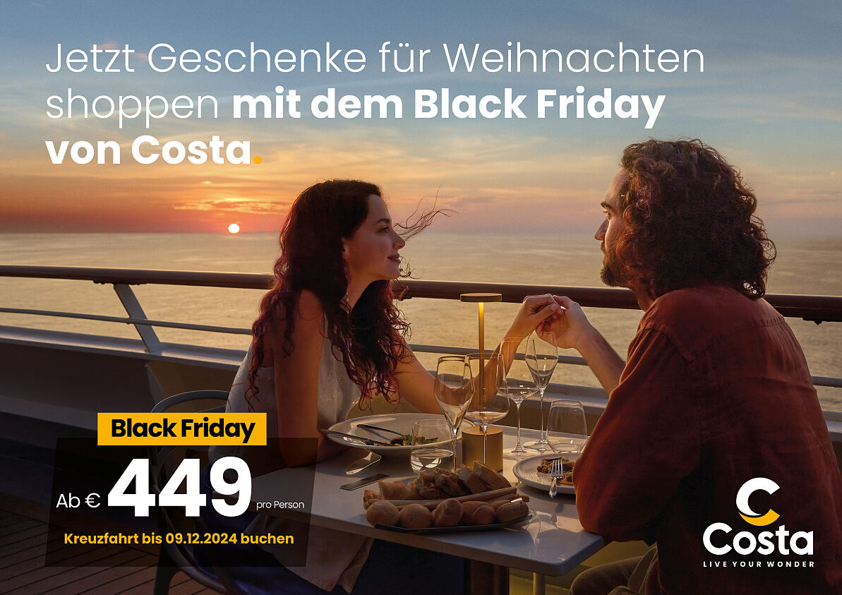 Black Friday Angebote von Costa Kreuzfahrten