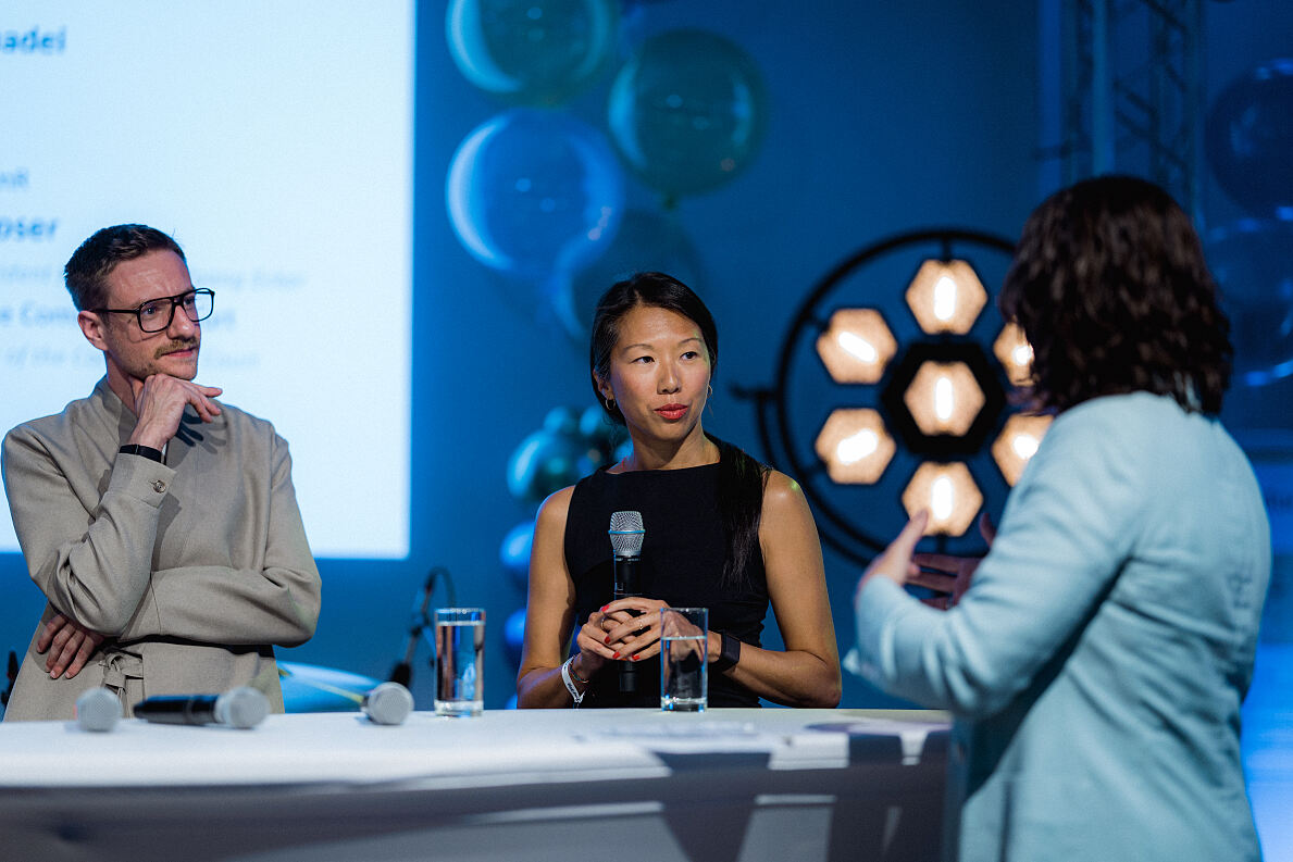 Bertram List and Sindy Amadei from Überall SD discussing the future of the List Holding Group.