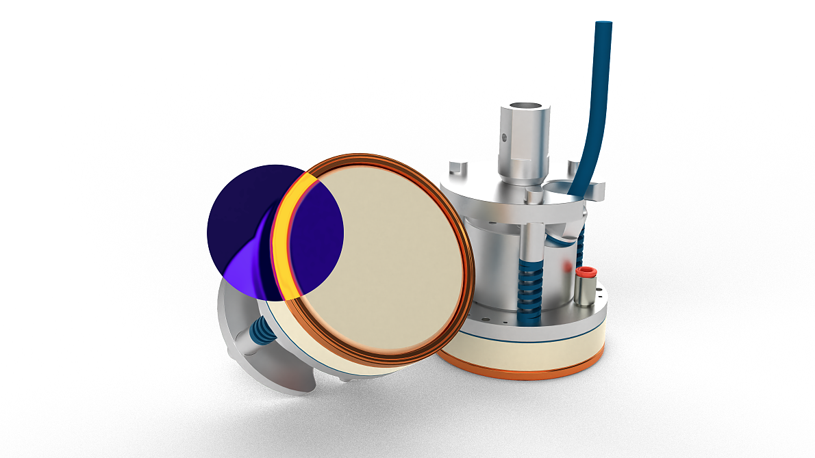 Thermographic image of a circular section