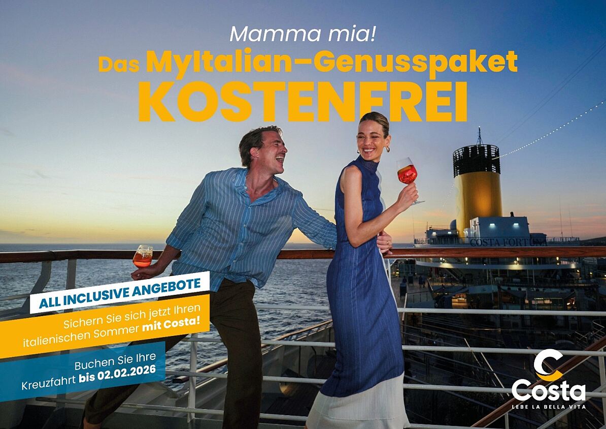 Mamma Mia! Mit Costa und dem MyItalian-Genusspaket All Inclusive in den Kreuzfahrturlaub